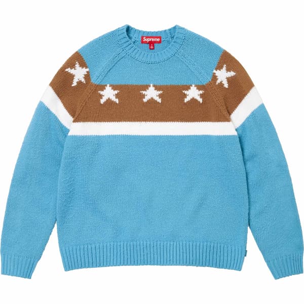 Supreme Stars Sweater - Dusty Blue (front)