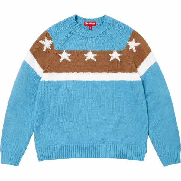 Supreme Stars Sweater - Dusty Blue (front)