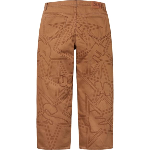 Supreme Stars Topstitch Baggy Jean - Brown (front)