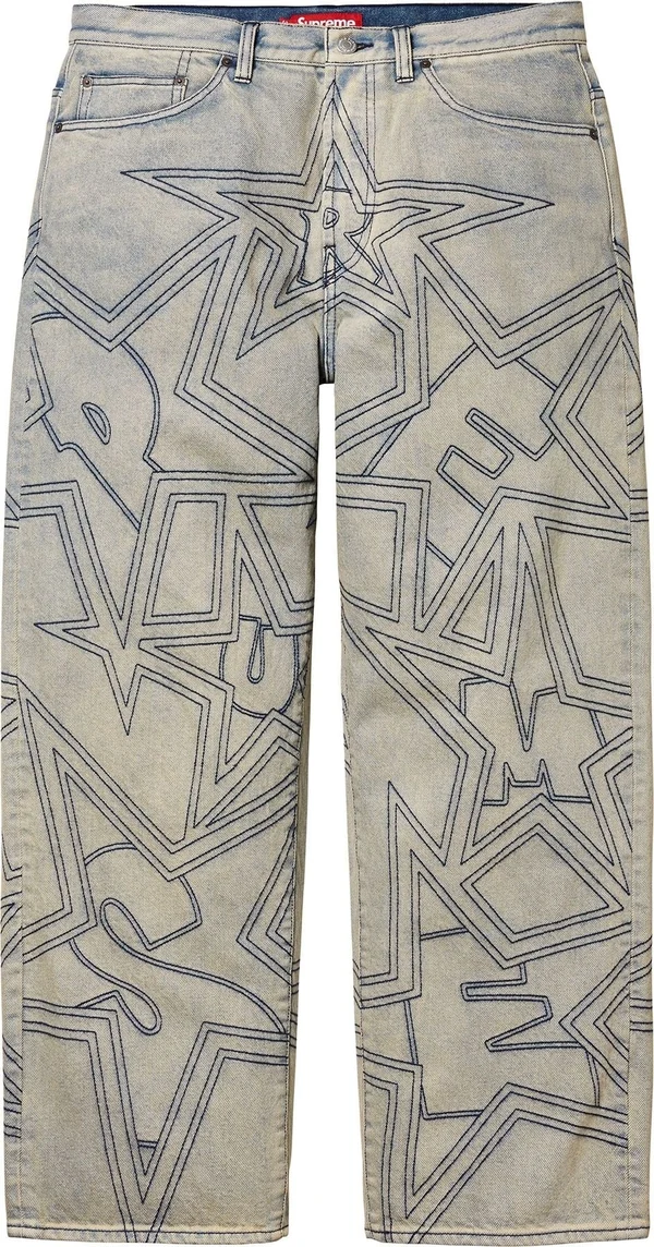 Supreme Stars Topstitch Baggy Jean - Dirty (front)