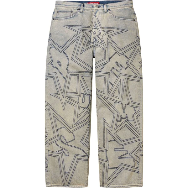 Supreme Stars Topstitch Baggy Jean - Dirty (front)