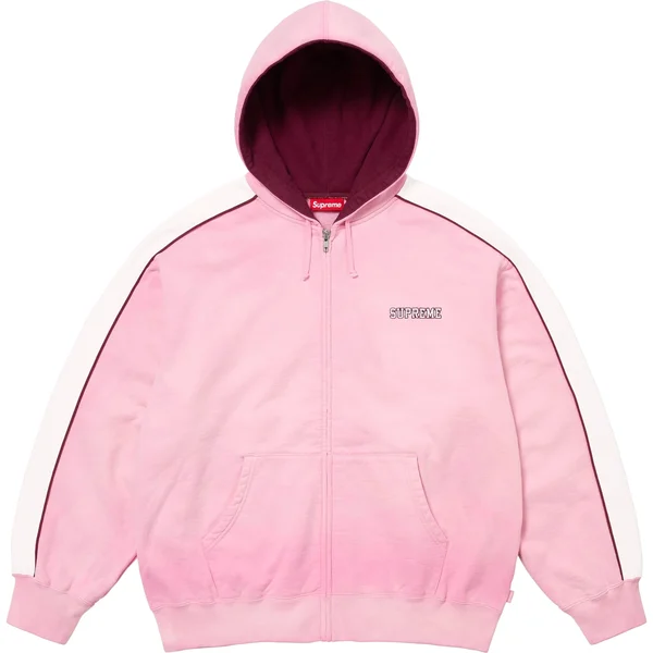 Supreme State Zip Up Hooded Sweatshirt - Pink (front)