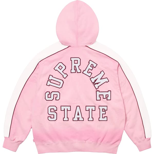 Supreme State Zip Up Hooded Sweatshirt - Pink (front)