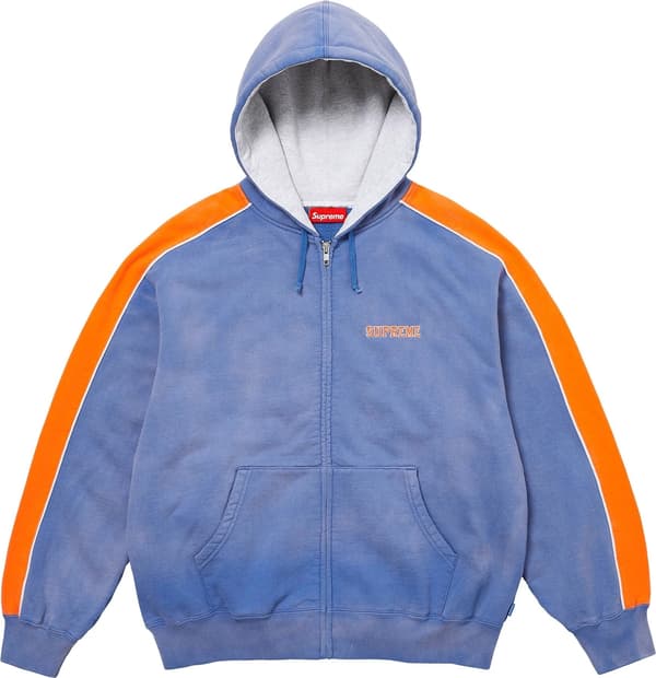 Supreme State Zip Up Hooded Sweatshirt - Washed Royal (front)