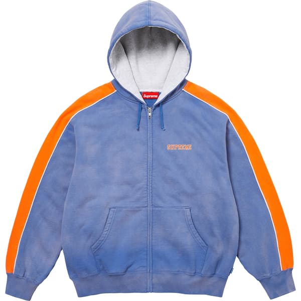 Supreme State Zip Up Hooded Sweatshirt - Washed Royal (front)