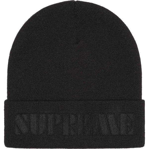 Supreme Stencil Beanie - Black (front)
