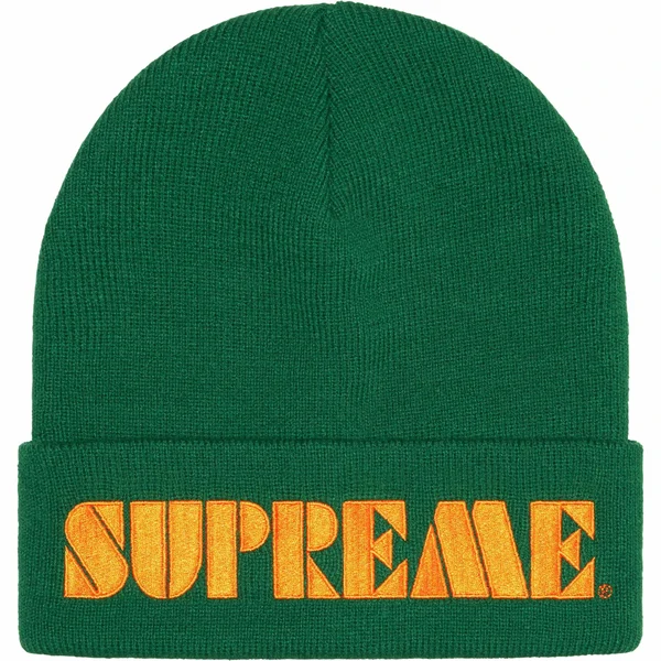 Supreme Stencil Beanie - Dark Green (front)