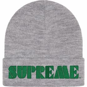 Supreme Stencil Beanie Heather Grey
