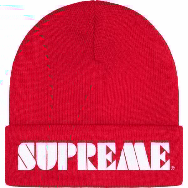 Supreme Stencil Beanie - Red (front)
