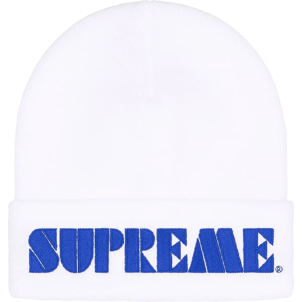 Supreme Stencil Beanie - White (front)