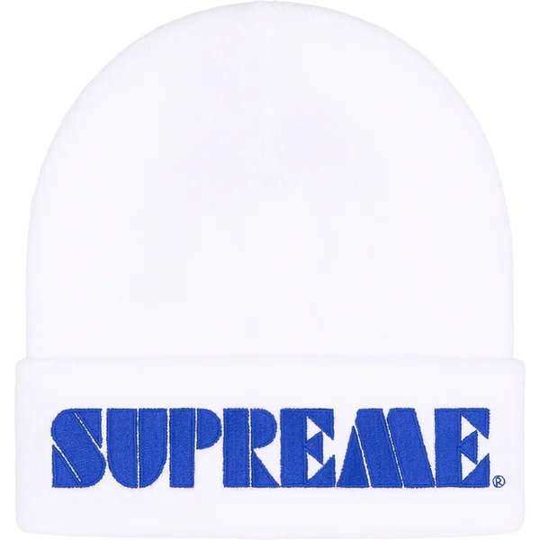 Supreme Stencil Beanie - White (front)
