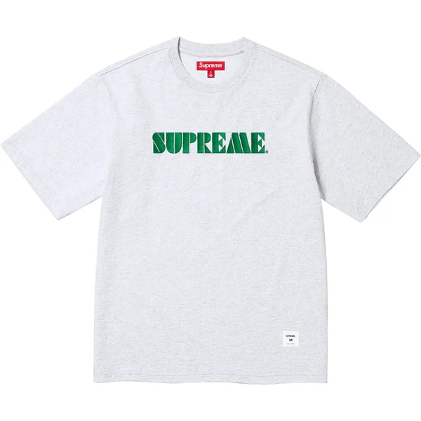 Supreme Stencil Embroidered S/S Top - Ash Grey (front)