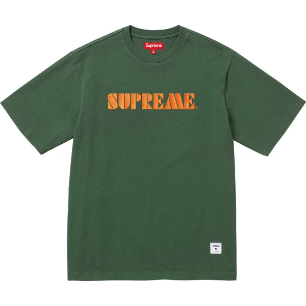 Supreme Stencil Embroidered S/S Top - Green (front)