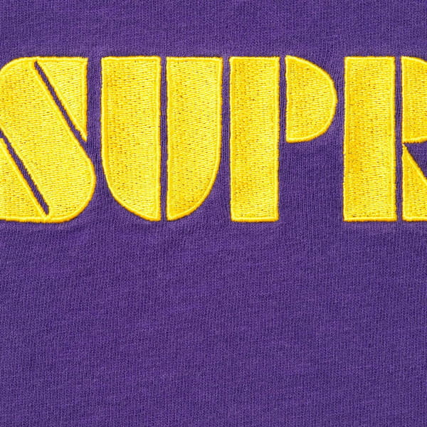 Supreme Stencil Embroidered S/S Top - Purple (front)