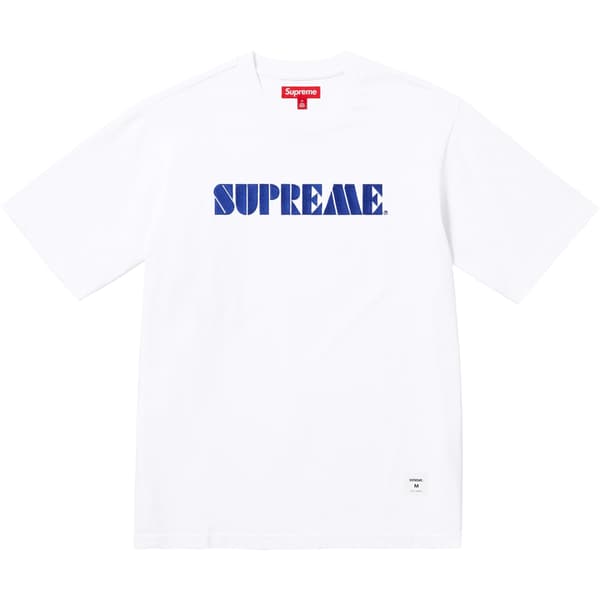 Supreme Stencil Embroidered S/S Top - White (front)