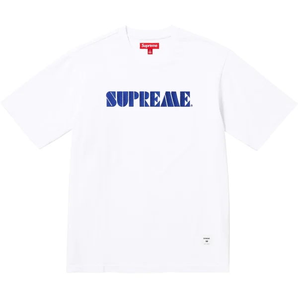 Supreme Stencil Embroidered S/S Top - White (front)
