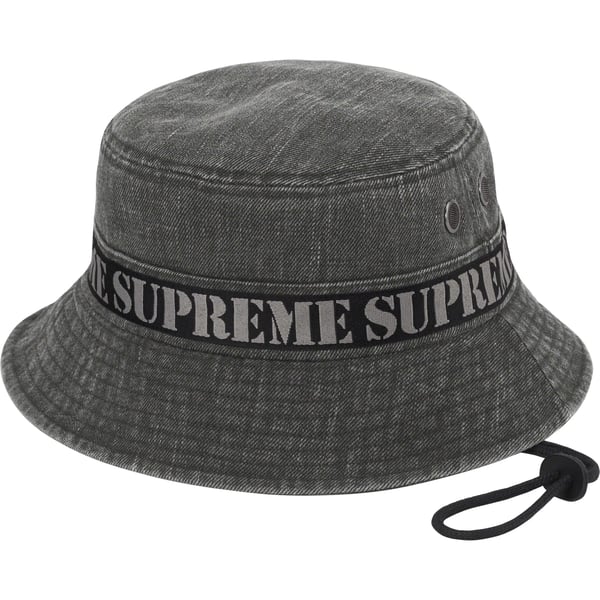 Supreme Stencil Webbing Boonie - Black (front)