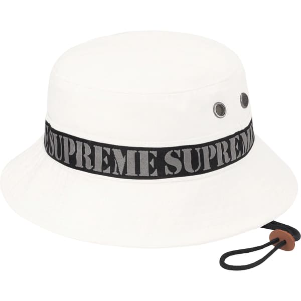 Supreme Stencil Webbing Boonie - White (front)