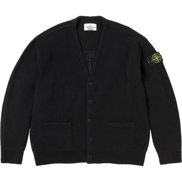 Supreme Stone Island Bouclé Cardigan - Black (front)
