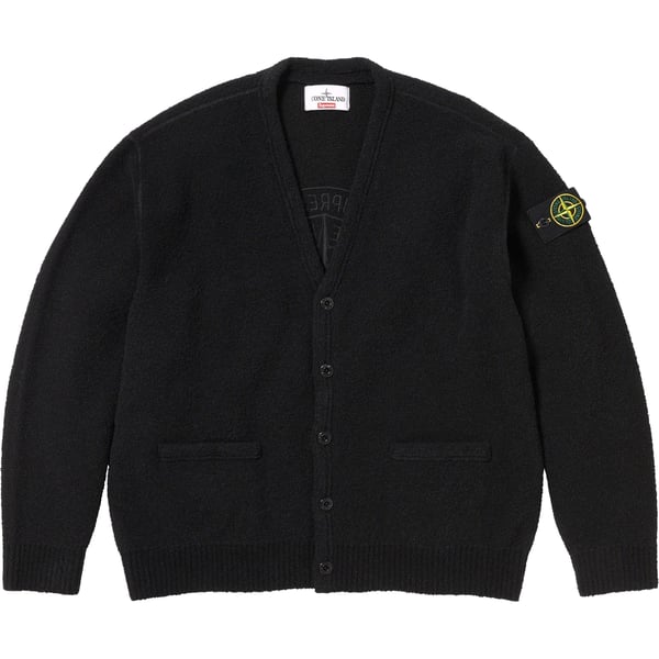 Supreme Stone Island Bouclé Cardigan - Black (front)