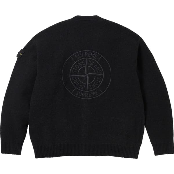 Supreme Stone Island Bouclé Cardigan - Black (front)