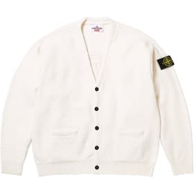 Supreme Stone Island Bouclé Cardigan White