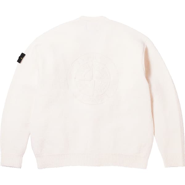 Supreme Stone Island Bouclé Cardigan - White (front)