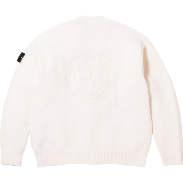 Supreme Stone Island Bouclé Cardigan - White (front)