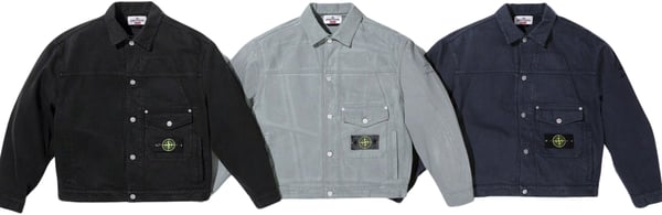 Supreme Stone Island Denim Trucker Jacket - Product Image