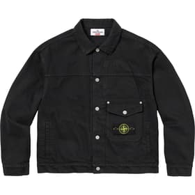 Supreme Stone Island Denim Trucker Jacket Black