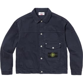 Supreme Stone Island Denim Trucker Jacket Navy