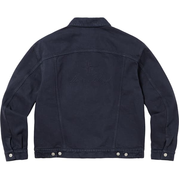 Supreme Stone Island Denim Trucker Jacket - Navy (front)
