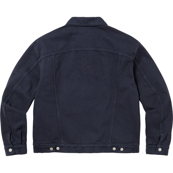 Supreme Stone Island Denim Trucker Jacket - Navy (front)