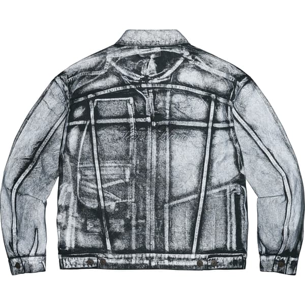 Supreme Stone Island Denim Trucker Jacket - Reflective (front)
