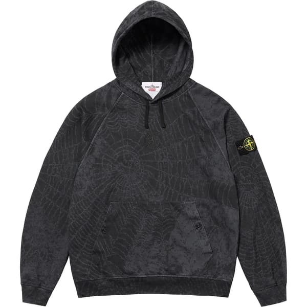 Supreme Stone Island Hooded Sweatshirt - Black (front)