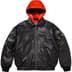 Supreme Stone Island Leather Bomber Jacket - Black (front)