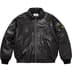 Supreme Stone Island Leather Bomber Jacket - Black (front)