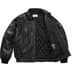 Supreme Stone Island Leather Bomber Jacket - Black (front)