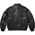 Supreme Stone Island Leather Bomber Jacket - Black (front)