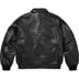 Supreme Stone Island Leather Bomber Jacket - Black (front)