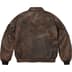 Supreme Stone Island Leather Bomber Jacket - Brown (front)