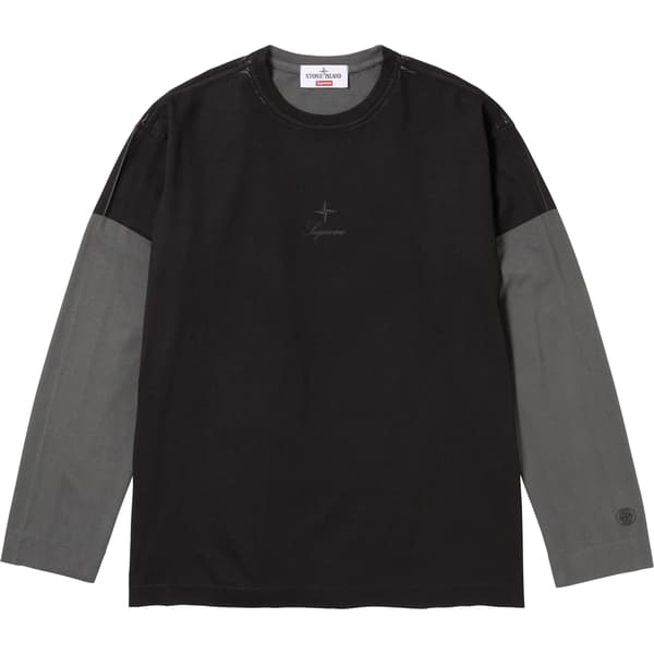 Supreme Stone Island L/S Top - Black (front)