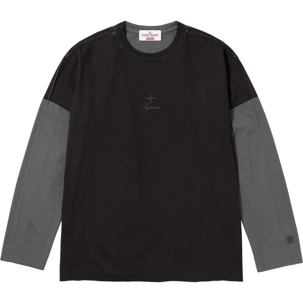 Supreme Stone Island L/S Top - Black (front)