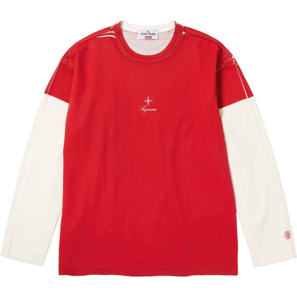 Supreme Stone Island L/S Top - Red (front)