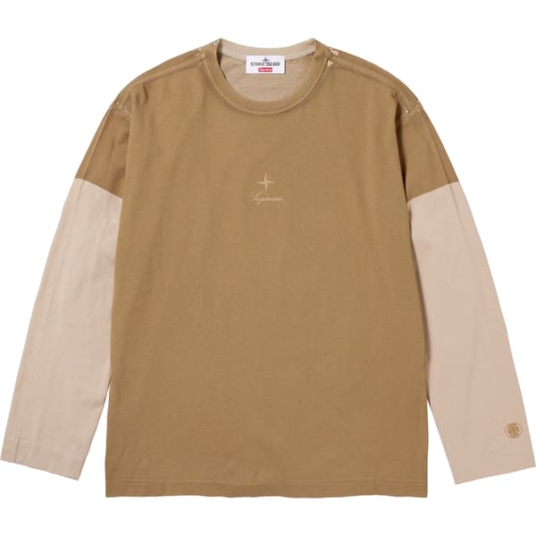 Supreme Stone Island L/S Top - Tan (front)