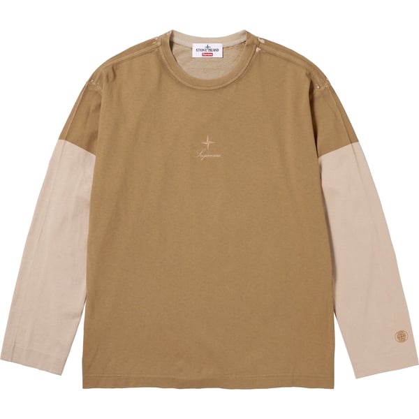Supreme Stone Island L/S Top - Tan (front)