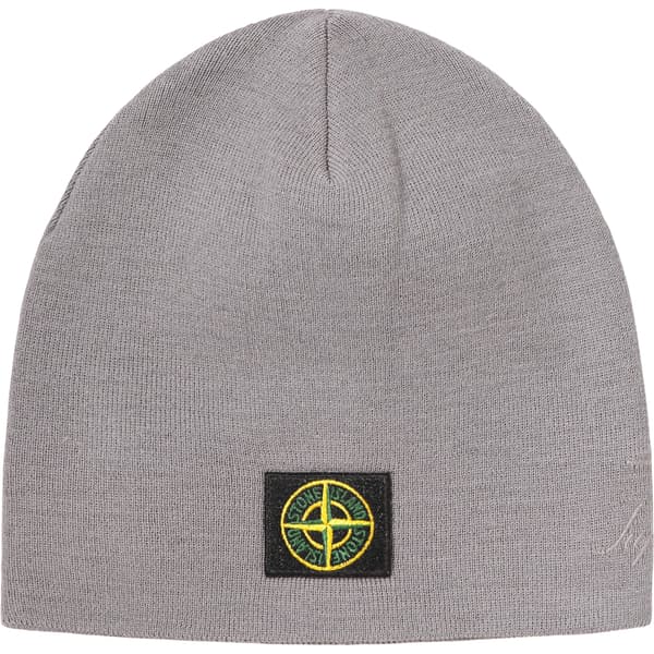 Supreme Stone Island Reflective Beanie - Grey (front)