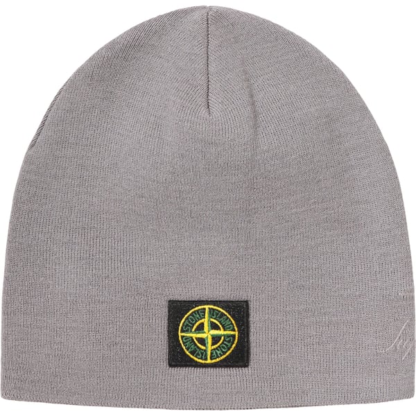 Supreme Stone Island Reflective Beanie - Grey (front)
