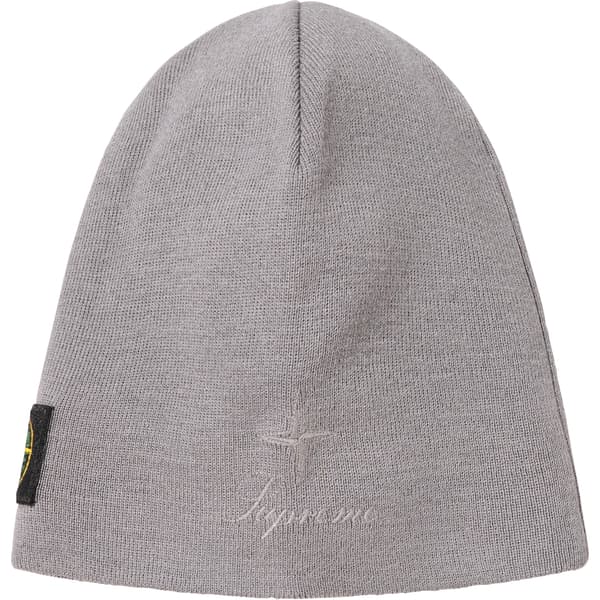 Supreme Stone Island Reflective Beanie - Grey (front)