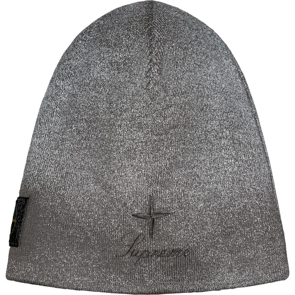 Supreme Stone Island Reflective Beanie - Grey (front)